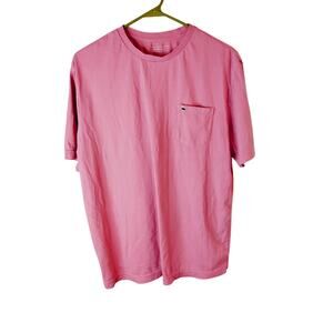 Men's Med Crown & Ivy T-shirt short sleeve pocket 100% cotton crewneck soft pink